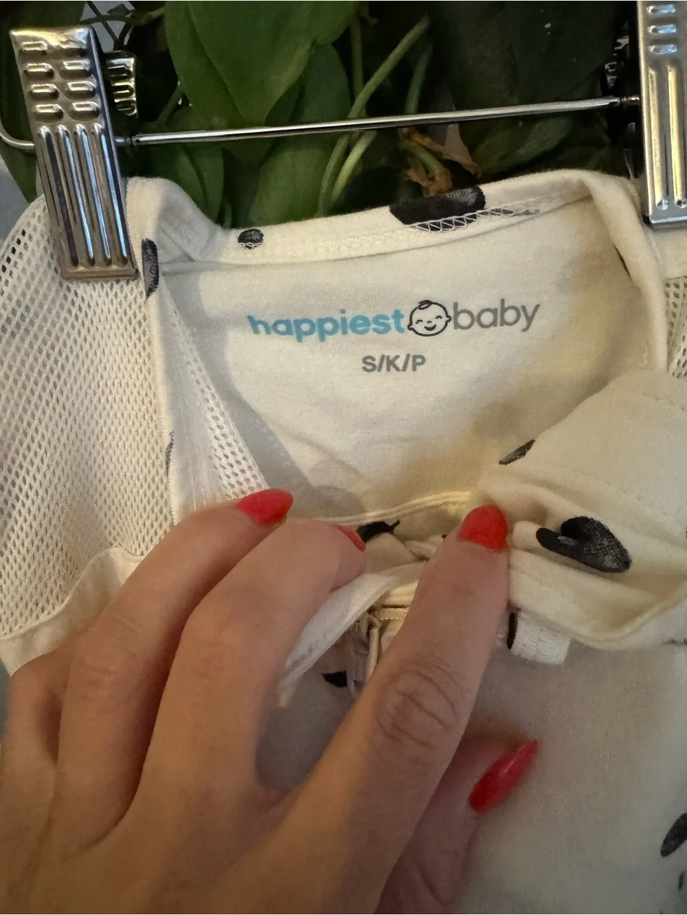 Happiest Babg Sleepsack Swaddle Sack in white with Black Polka Dots NWOT